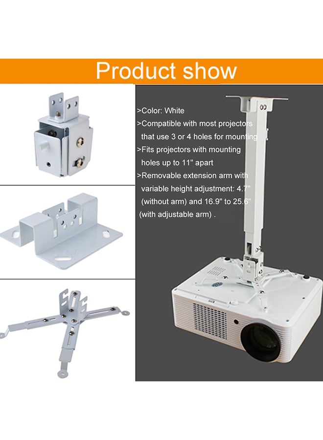 Universal Ceiling Bracket LCD Projector Mount White - Image 4