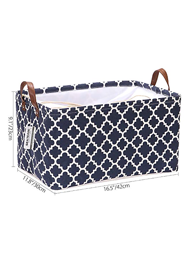 Sea Team Moroccan Lattice Pattern Canvas Fabric Storage Basket  - Image 1