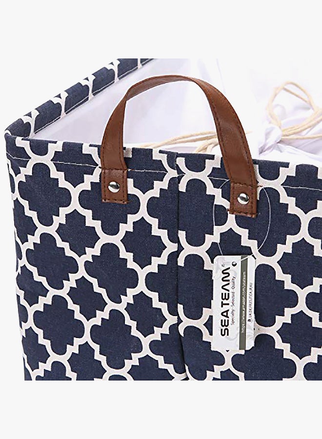 Sea Team Moroccan Lattice Pattern Canvas Fabric Storage Basket  - Image 3