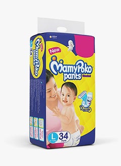 MamyPoko Standard Pant Style Diapers, Size Large, 9-14 Kg, 34 Count  - Image 2