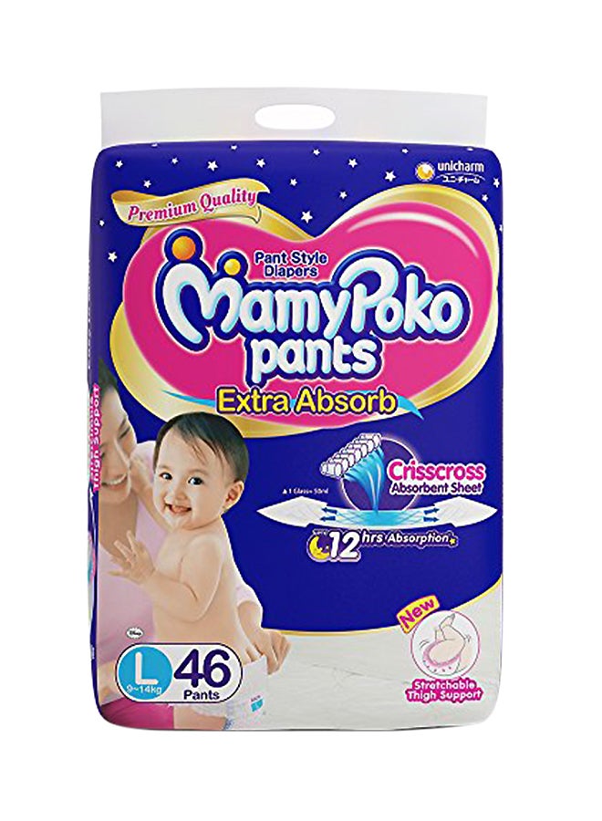 MamyPoko Pant Style Extra Absorb Large Size Diapers, 46 Count  - Image 1