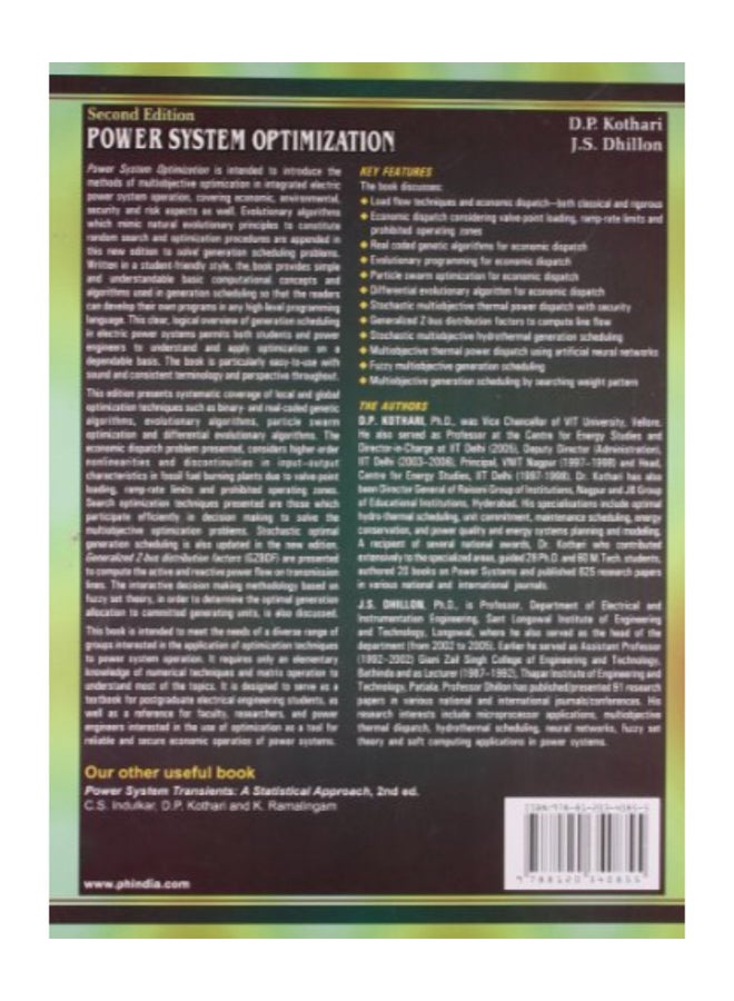 Power System Optimization Paperback English by D.P.Kothari  - Image 2