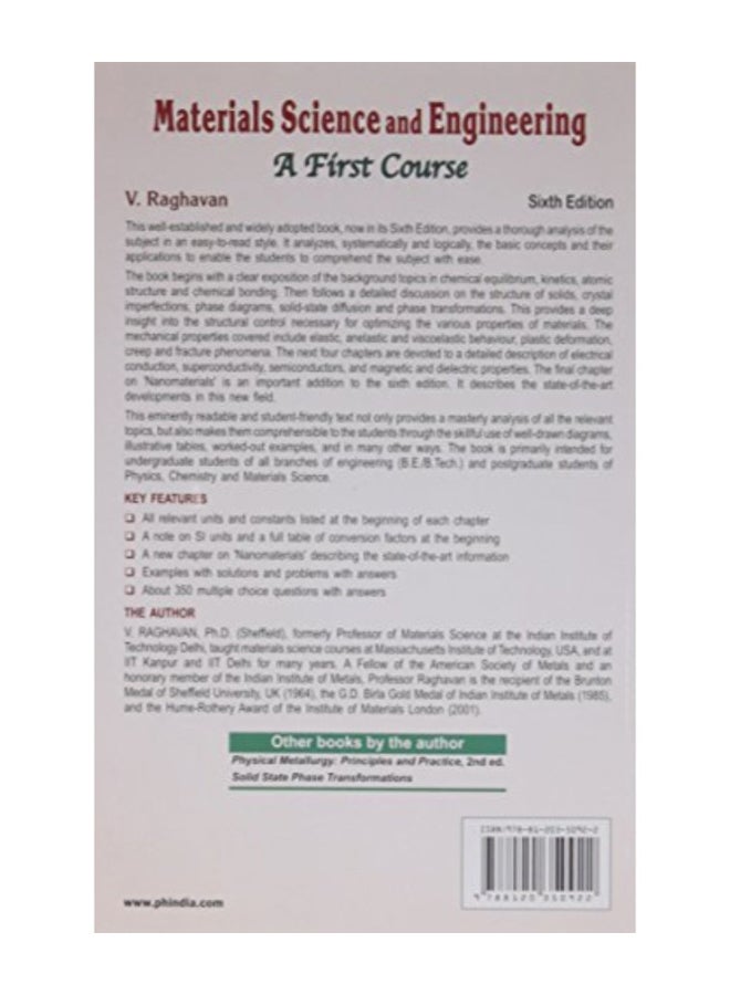 null - Materials Science And Engineering: A First Course Paperback English by V.Raghavan - Image 1