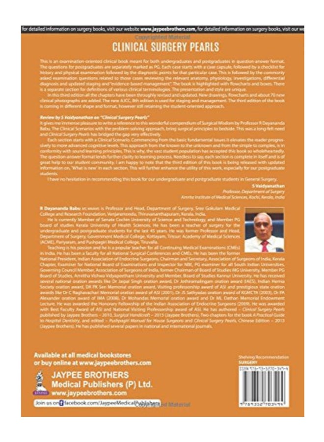 Clinical Surgery Pearls Paperback English by R Dayananda Babu  - Image 2