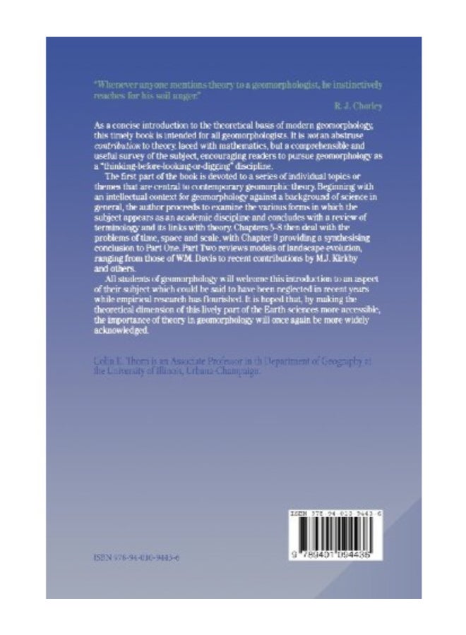Introduction To Theoretical Geomorphology Paperback English by Colin E. Thorn  - Image 2