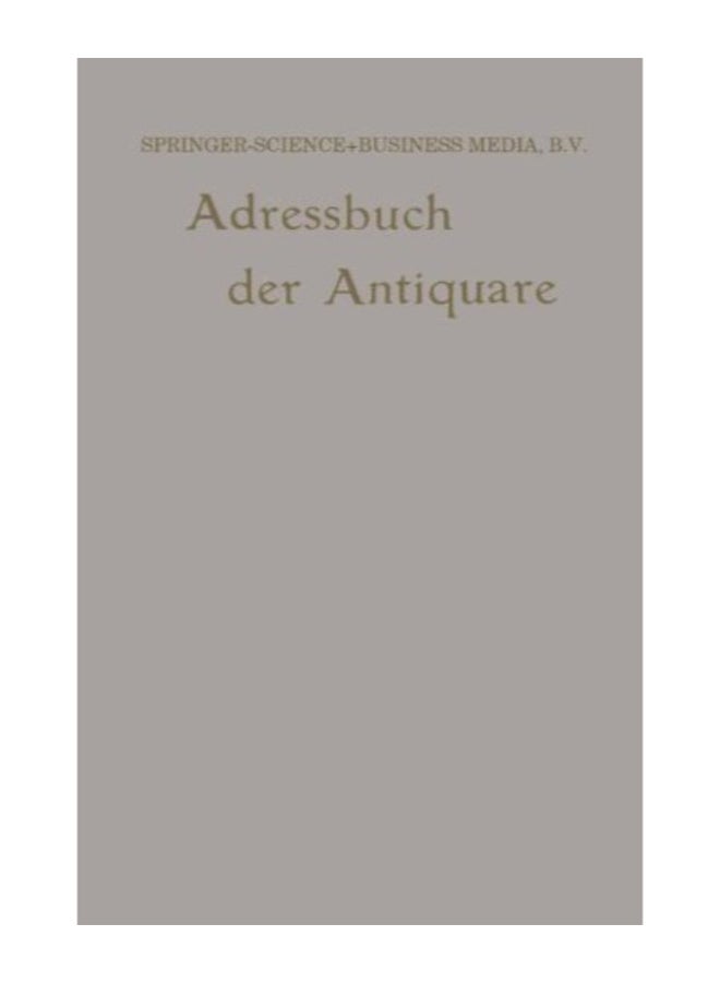 Adressbuch der Antiquare Paperback German by Wilhelm Junk 