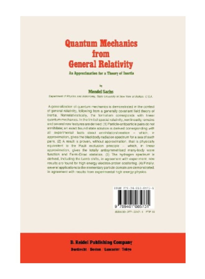 Quantum Mechanics From  General Relativity paperback english  - Image 2