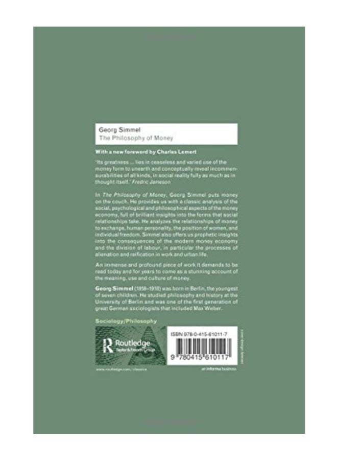 null - The Philosophy Of Money Paperback English by Georg Simmel - 1/Dec/11 - Image 1