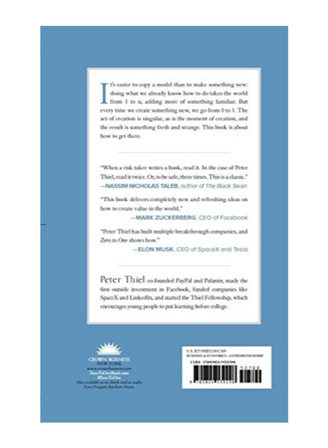 كتاب الأعمال صفر لواحد غلاف صلب الإنجليزية - 41898