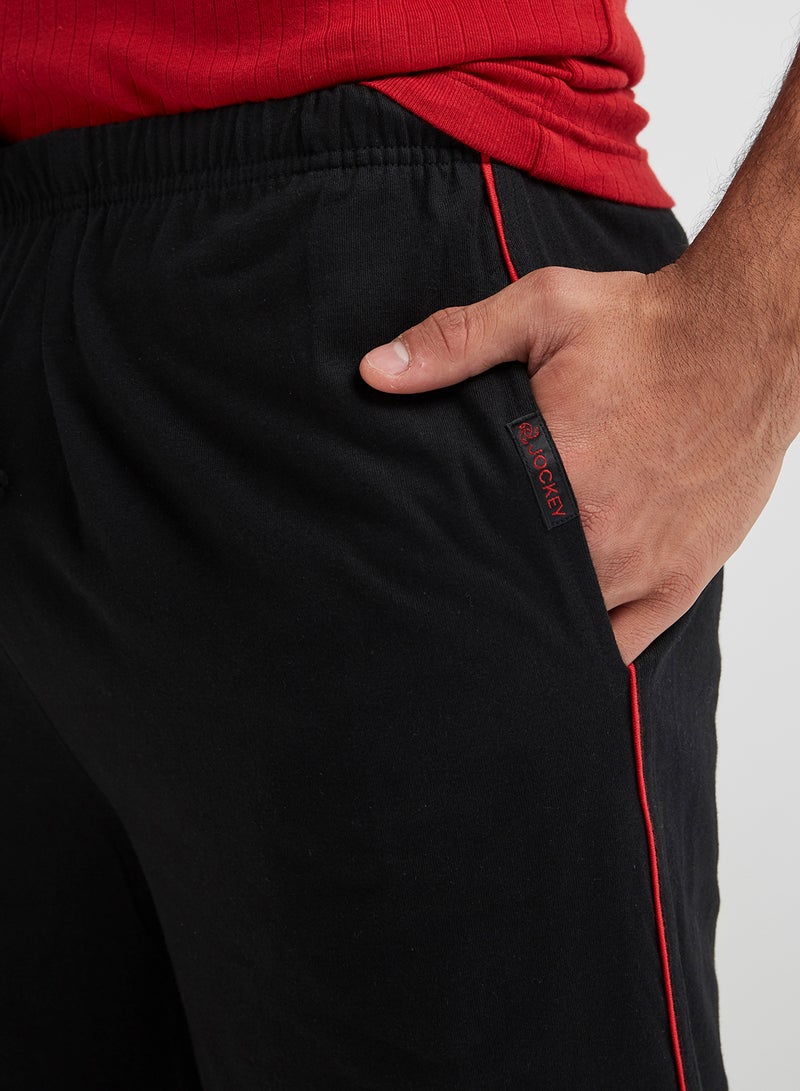 JOCKEY Pocket Detailed Sweatpants Black/US Red - Image 4