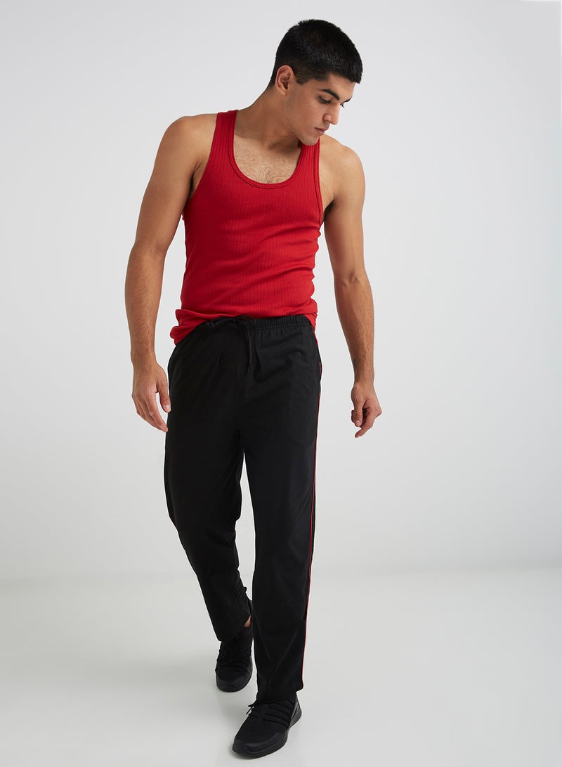 JOCKEY Pocket Detailed Sweatpants Black/US Red - Image 3