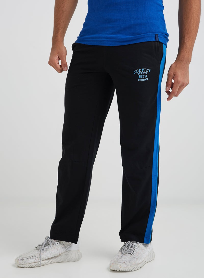 JOCKEY Pocket Detailed Sweatpants Black/Neon Blue - Image 1
