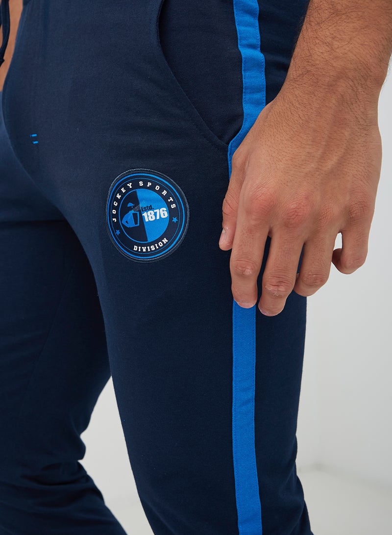 JOCKEY Pocket Detailed Sweatpants Navy Neon Blue - Image 4