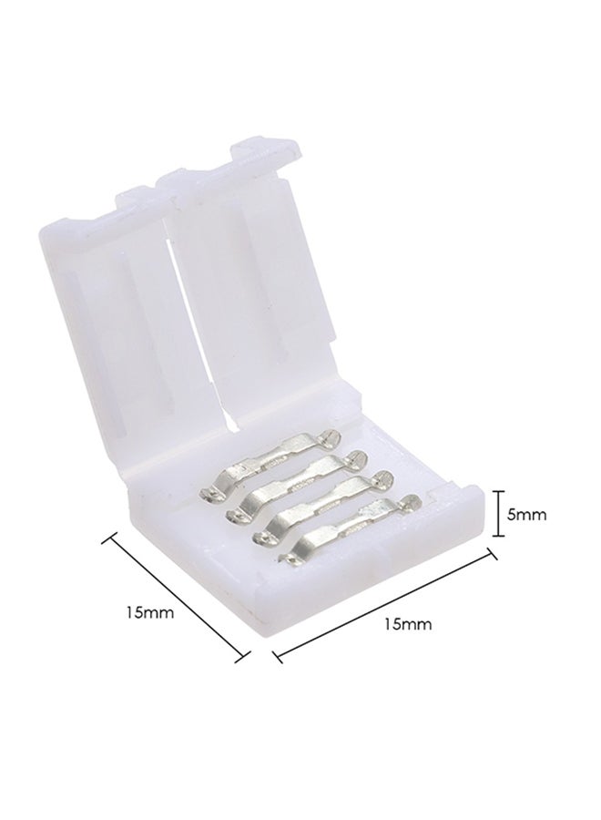 10-Piece 4 Pins LED Strip Connector Silver - Image 2