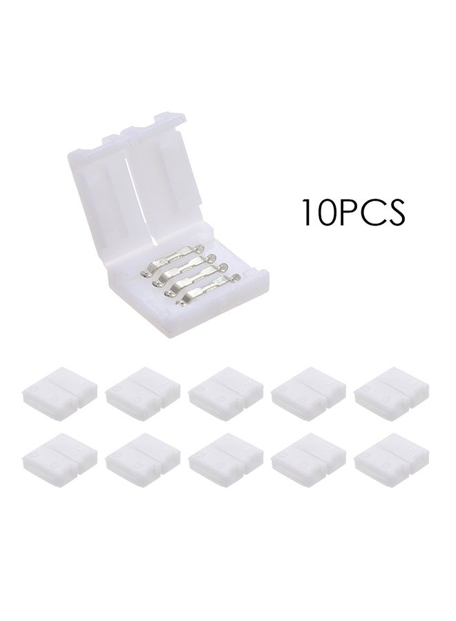 10-Piece 4 Pins LED Strip Connector Silver - Image 1