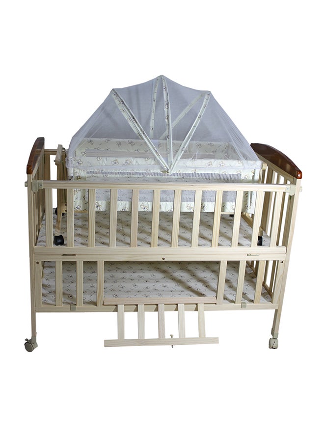 Baby love Wooden Bed With Mosquito Net  - Image 1