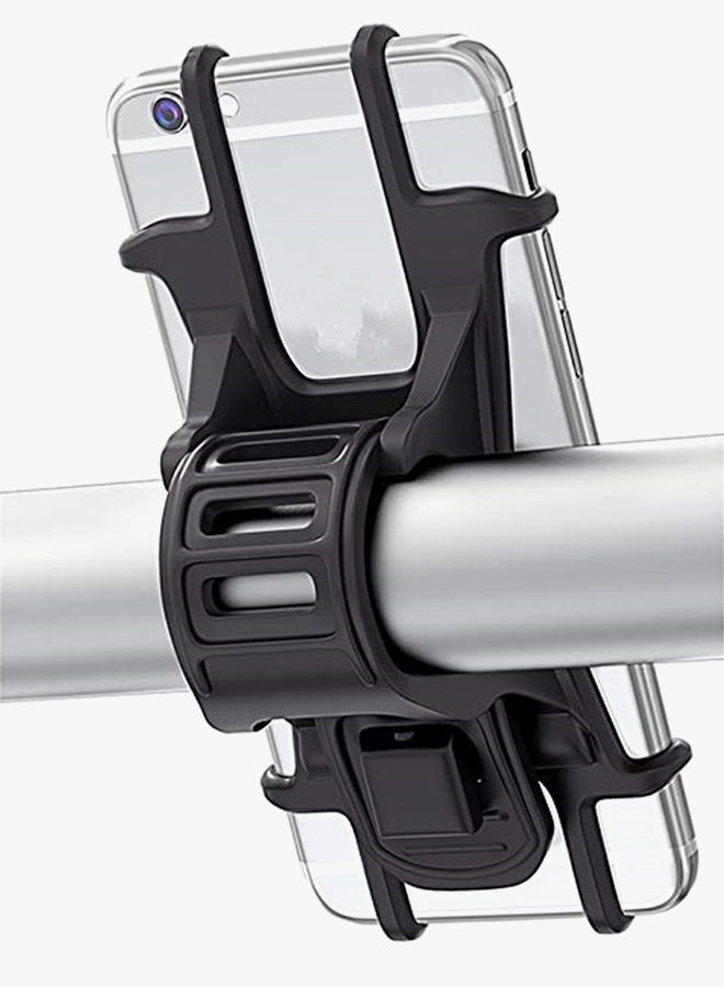 Bicycle Phone Holder Adjustable Silicone Handlebar Crack for Road Mountain Bike Black - Image 2