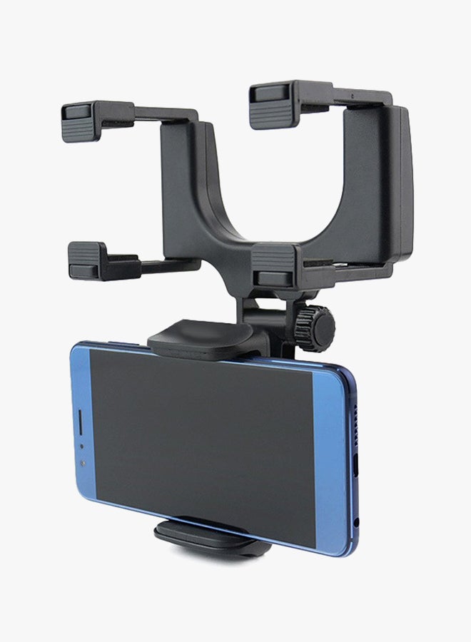 Generic 360 Degree Rearview Mirror Mount Stand Holder for Cell Phone Black  - Image 2