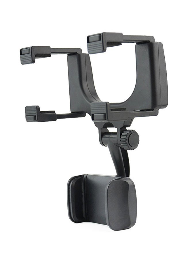 Generic 360 Degree Rearview Mirror Mount Stand Holder for Cell Phone Black  - Image 1