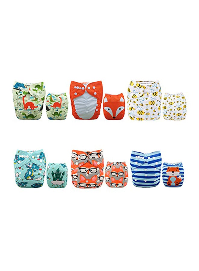 6 Pack With 12 Inserts Baby Diaper Pocket Cloth Diapers - v1551776726/N21623333A_1