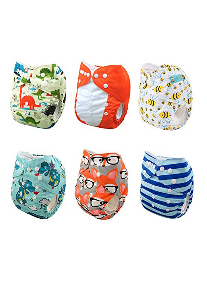 6 Pack With 12 Inserts Baby Diaper Pocket Cloth Diapers - v1551776727/N21623333A_2