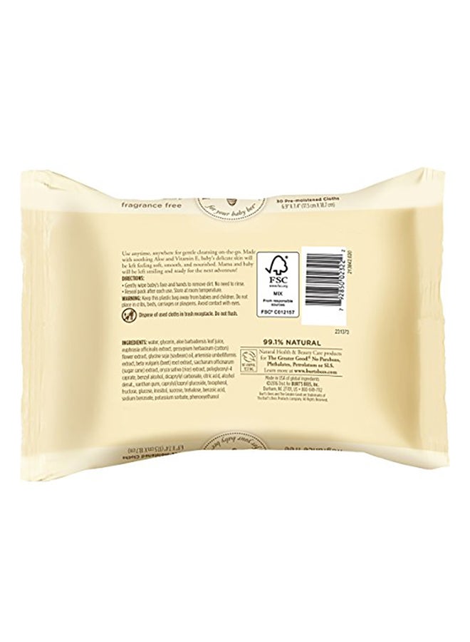 بيرتس بيز مناديل قماشية للوجه واليدين من 30 قطعة - Image 2