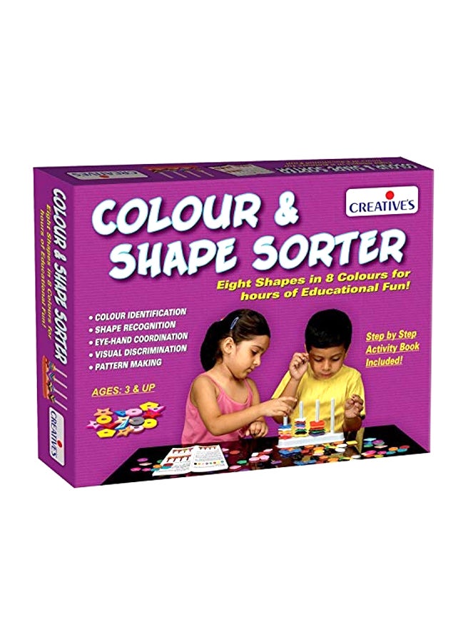 Creative Educational Aids P. Ltd. 72-Piece Colour And Shapes Sorter Set CRE0698 - Image 1