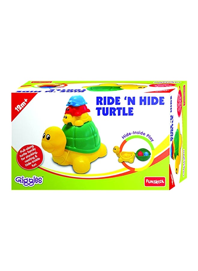 Funskool - Ride 'n Hide Turtle Push And Pull Toy 9400200 57.5x33.5x29.5cm - Image 1