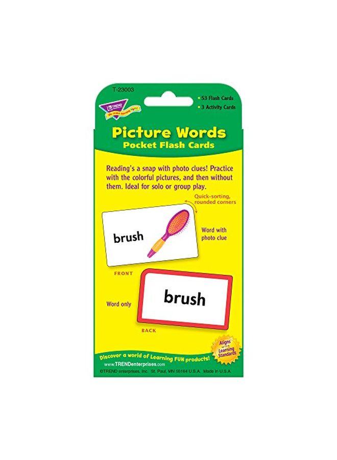 تريند إنتربرايزس إنك بطاقات تعليمية بحجم الجيب بتصميم صور وكلمات طراز T-23003 - Image 3