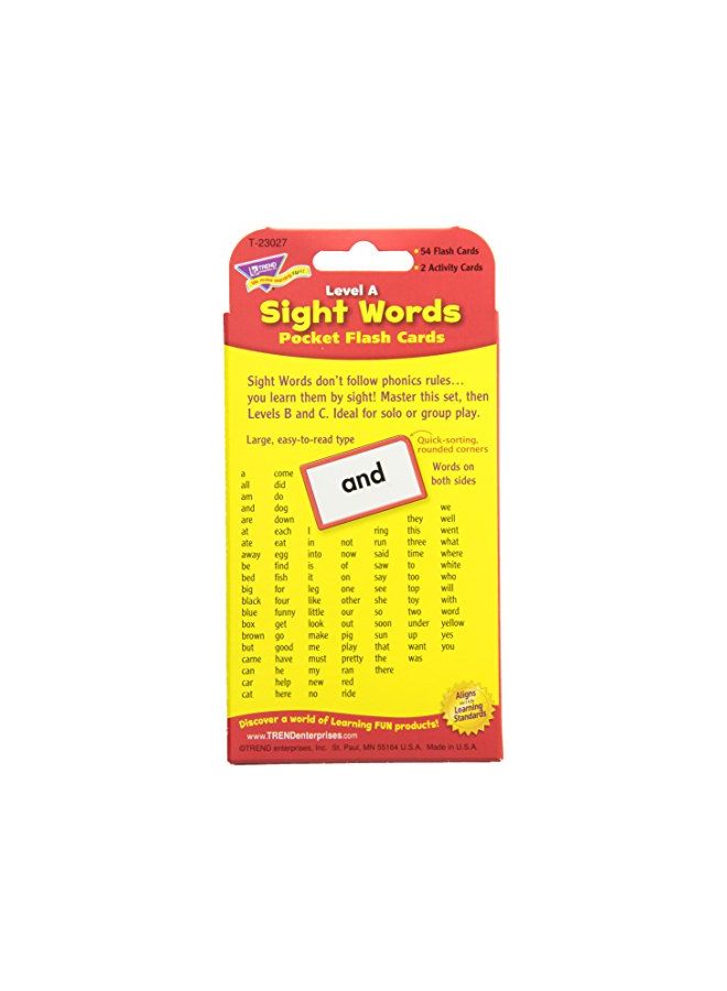 Trend Enterprises Inc Sight Words Level A Pocket Flash Cards  - Image 3