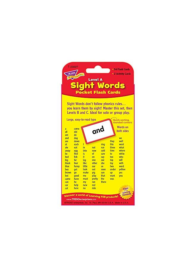 Trend Enterprises Inc Sight Words Level A Pocket Flash Cards  - Image 4