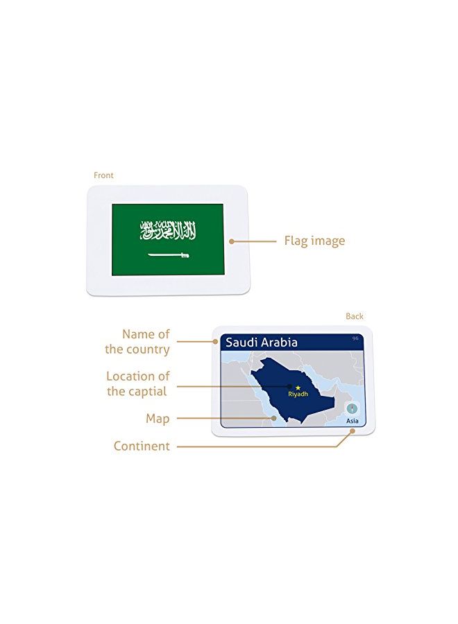 CARDDIA 240-Piece Country Flags Flash Card  - Image 4