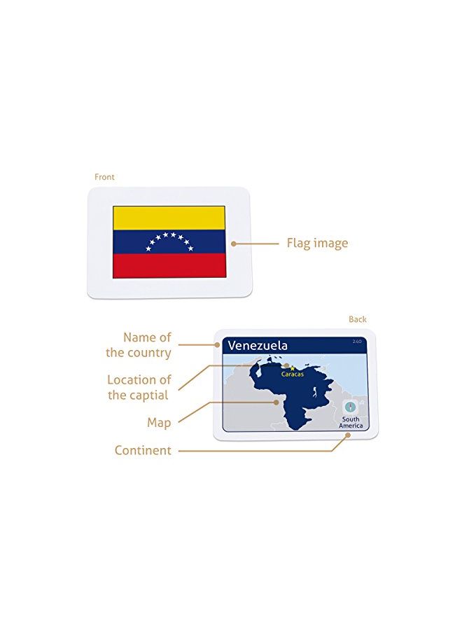 CARDDIA 240-Piece Country Flags Flash Card  - Image 5