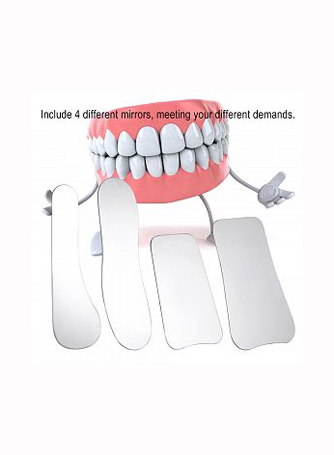 4-Piece Orthodontic Intra-Oral Mirror Set Silver - Image 4