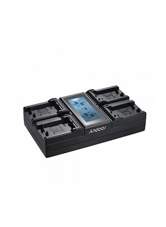 ANDOER 4-Channel Digital Camera Battery Charger With LCD Display For Sony a7/a7R/a7sII/a7II/a6500/A6300/a7RII NEX Series Black - Image 1