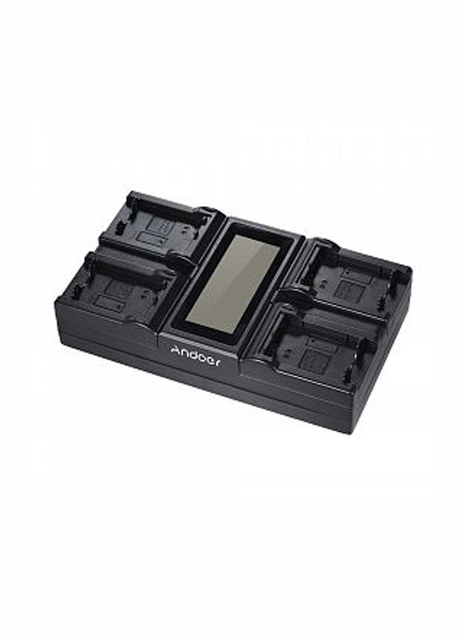 ANDOER 4-Channel Digital Camera Battery Charger With LCD Display For Sony a7/a7R/a7sII/a7II/a6500/A6300/a7RII NEX Series Black - Image 3