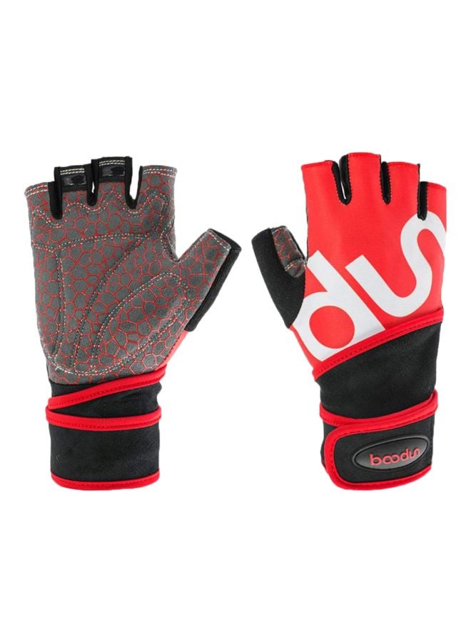 بودون قفاز لرفع الأثقال بتصميم يُغطي نصف الإصبع L - Image 1