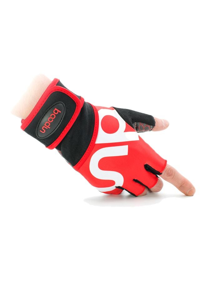بودون قفاز لرفع الأثقال بتصميم يُغطي نصف الإصبع L - Image 2
