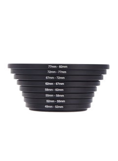 Generic 8-Piece Filter Step Up Ring Adapter Black  - Image 1