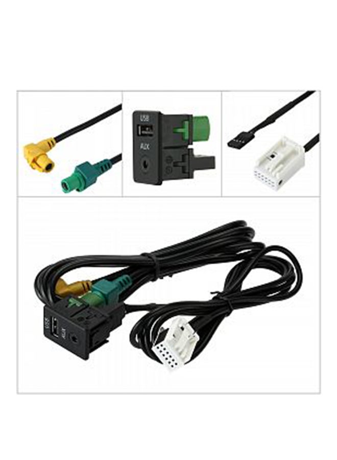 كيه كيه مون قابس تبديل كابل صوت USB AUX أسود - Image 3