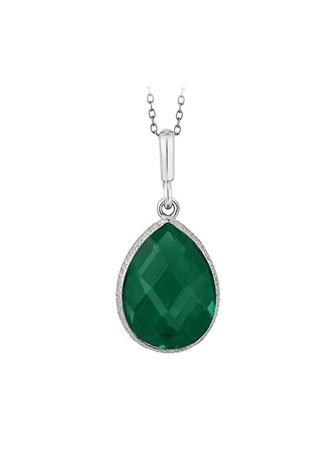 GEM STONE KING 925 Sterling Silver Onyx Studded Pendant Necklace - Image 1
