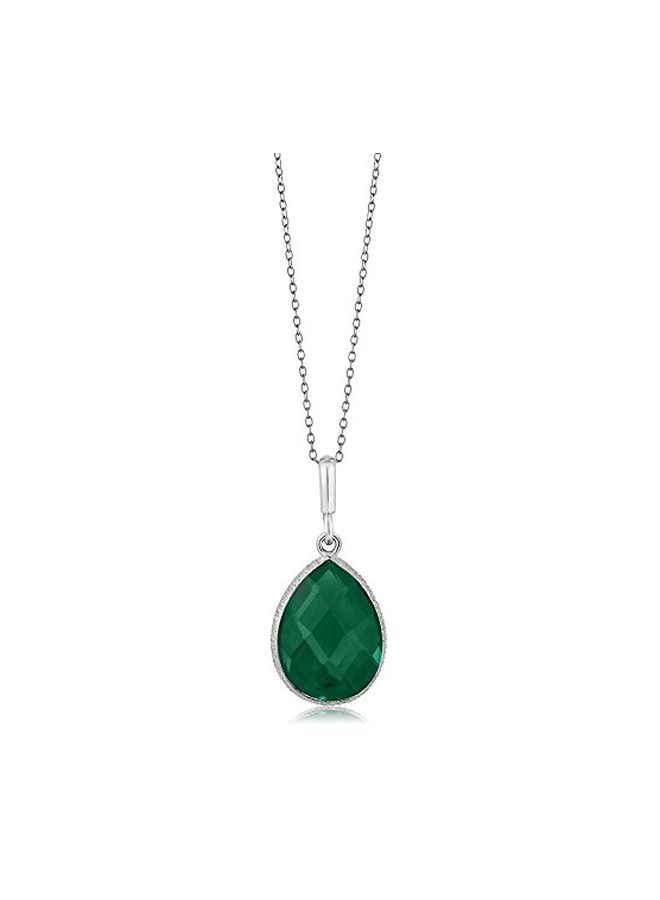 GEM STONE KING 925 Sterling Silver Onyx Studded Pendant Necklace - Image 2