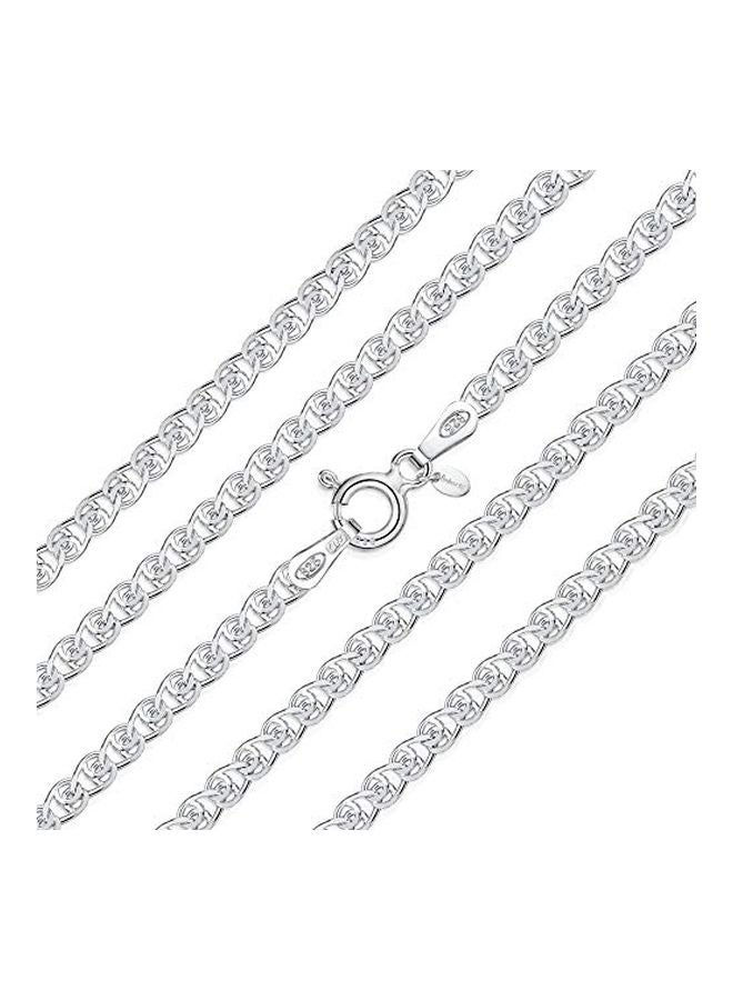 Amberta 925 Sterling Silver Heart Chain Necklace - Image 2