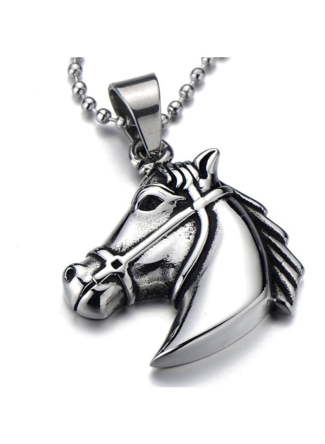 COOLSTEELANDBEYOND - Stainless Steel Horse Trojan Pendant Necklace - Image 1
