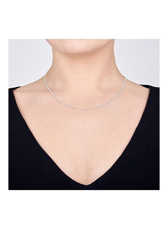 Amberta 925 Sterling Silver Heart Chain Necklace - Image 3