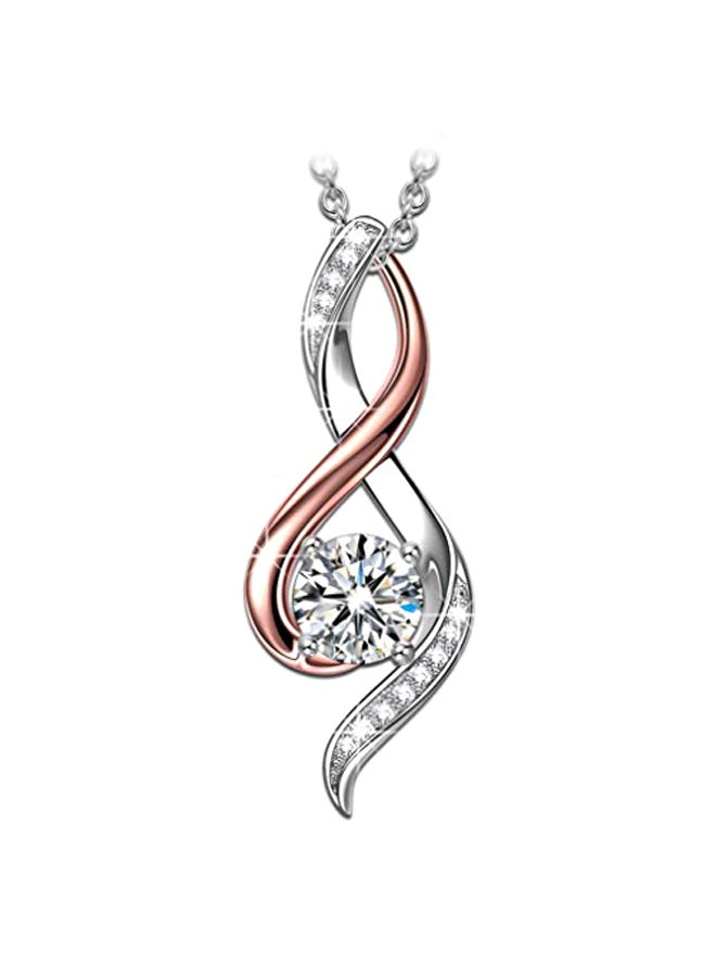 ANGEL NINA - 925 Sterling Silver Cubic Zirconia Studded Pendant Necklace - Image 1