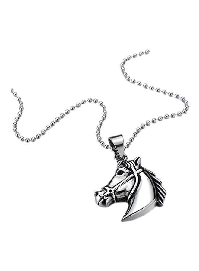 COOLSTEELANDBEYOND - Stainless Steel Horse Trojan Pendant Necklace - Image 1