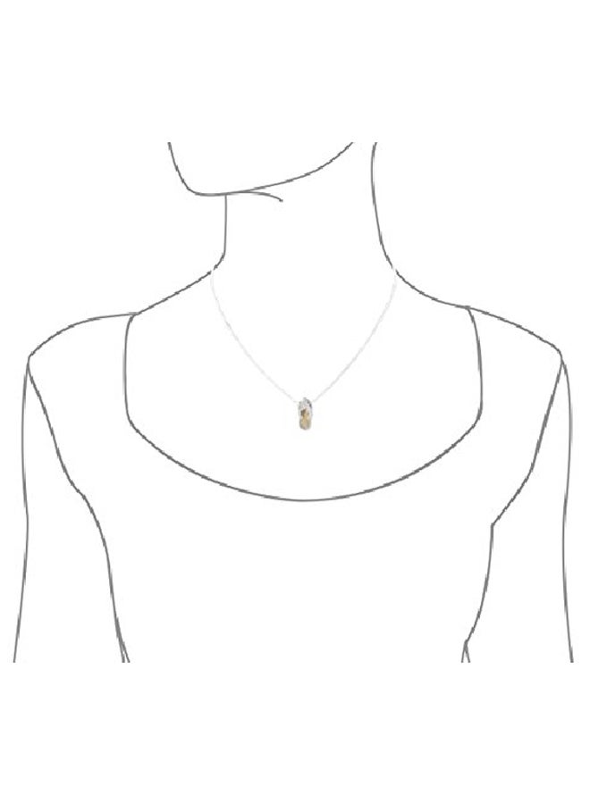 Hawaiian Silver Jewelry - 925 Sterling Silver Cubic Zirconia Studded Flip Flop Pendant Necklace - Image 1