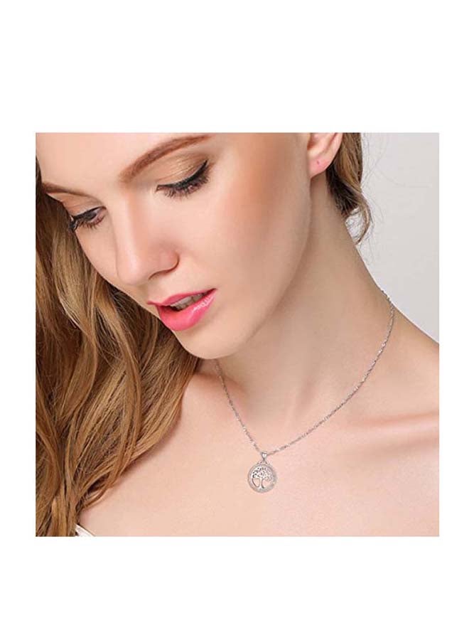 إيفر فيث قلادة بدلاية من الفضة الإسترليني عيار 925 على شكل شجرة الحياة مرصعة بحجر الأوبال - Image 5