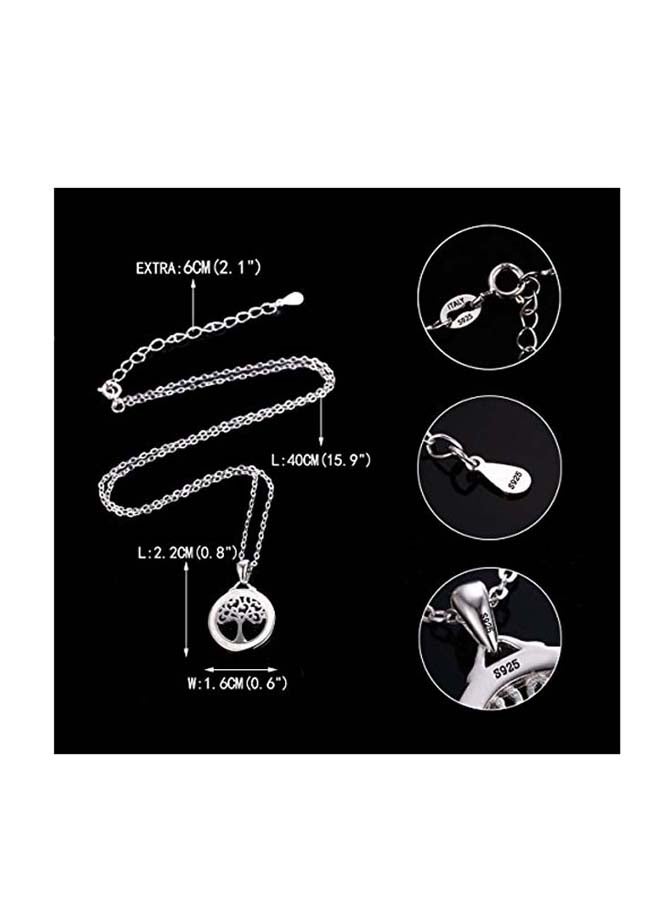 إيفر فيث قلادة بدلاية من الفضة الإسترليني عيار 925 على شكل شجرة الحياة مرصعة بحجر الأوبال - Image 2